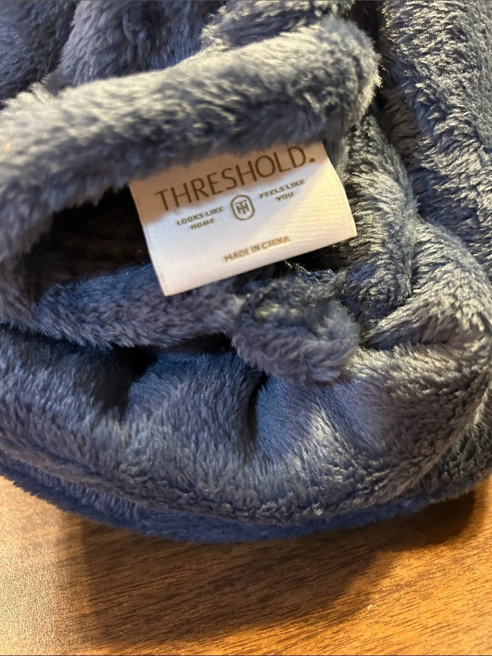 Threshold Plush Microplush Blanket - Blue